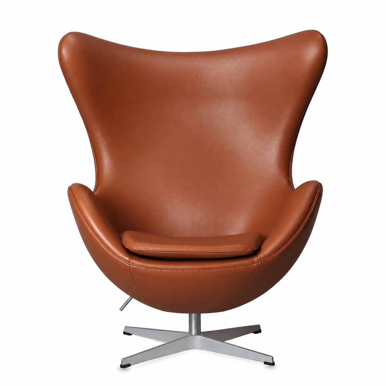 The Egg is an iconic piece of Danish design that gains an exclusive, timeless look with new semi-aniline leather. The soft leather follows the chair's characteristic organic form and gives comfortable, enveloping seating. The lightly protective surface makes the leather more resistant to daily use while preserving its natural texture and elegant look.